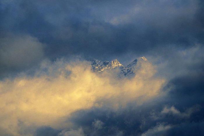 Cascade Mountain Shrouded in Clouds, Banff National Park
