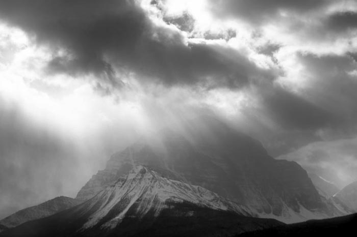 Storm Clouds over Mt. Temple, Lake Louise, Alberta