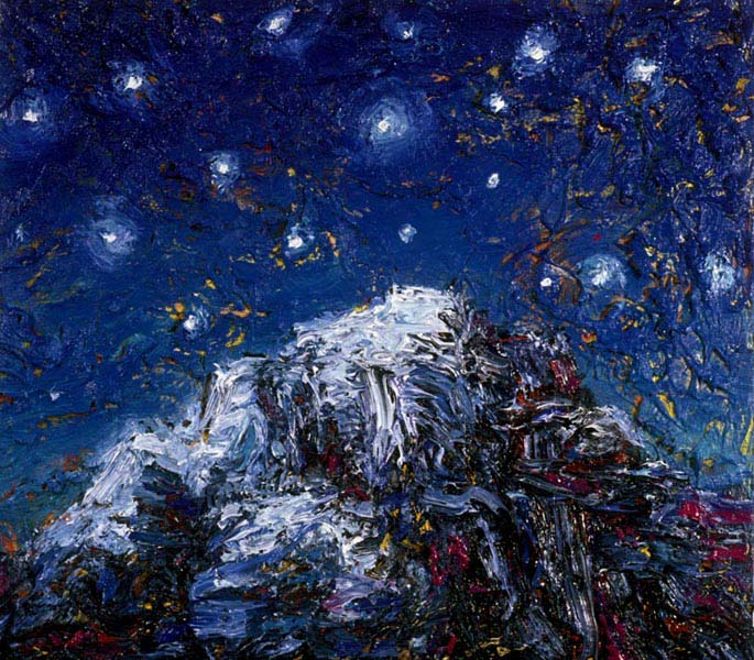 Mt. Temple - Study (2001), oil on panel