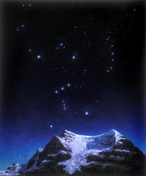 Orion Over Andromeda (1994), oil on panel, 72 x 52 inches