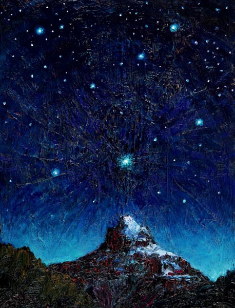 Saturn Over Pilot Mountain (2003), oil on panel, 16 x 21 inches