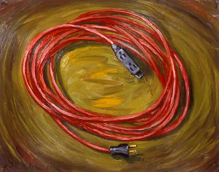 Extension Cord (1992), oil on paper, 22x29 inches