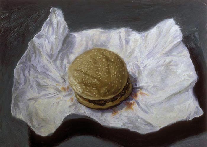 Hamburger (1995), oil on panel, 17x24 inches