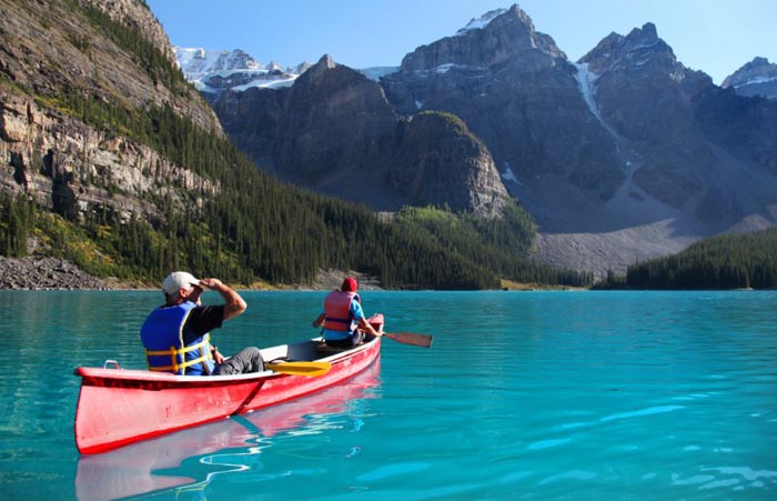 Canoe, Moraine Lake, Alberta